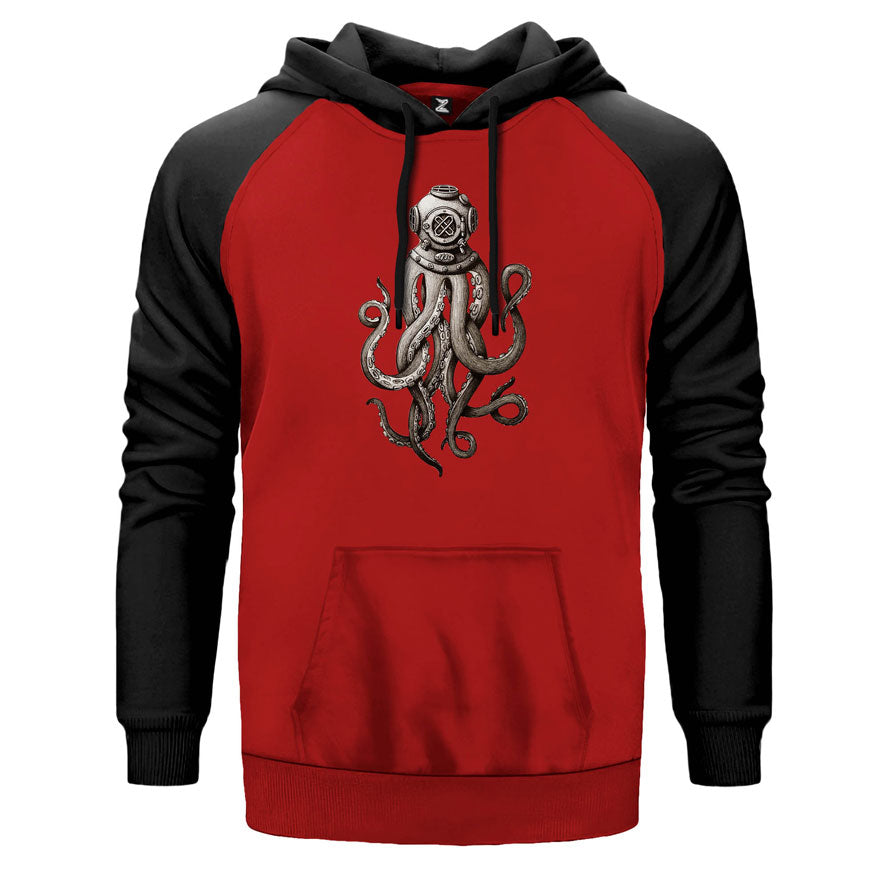 Diver Octopus Çift Renk Reglan Kol Sweatshirt