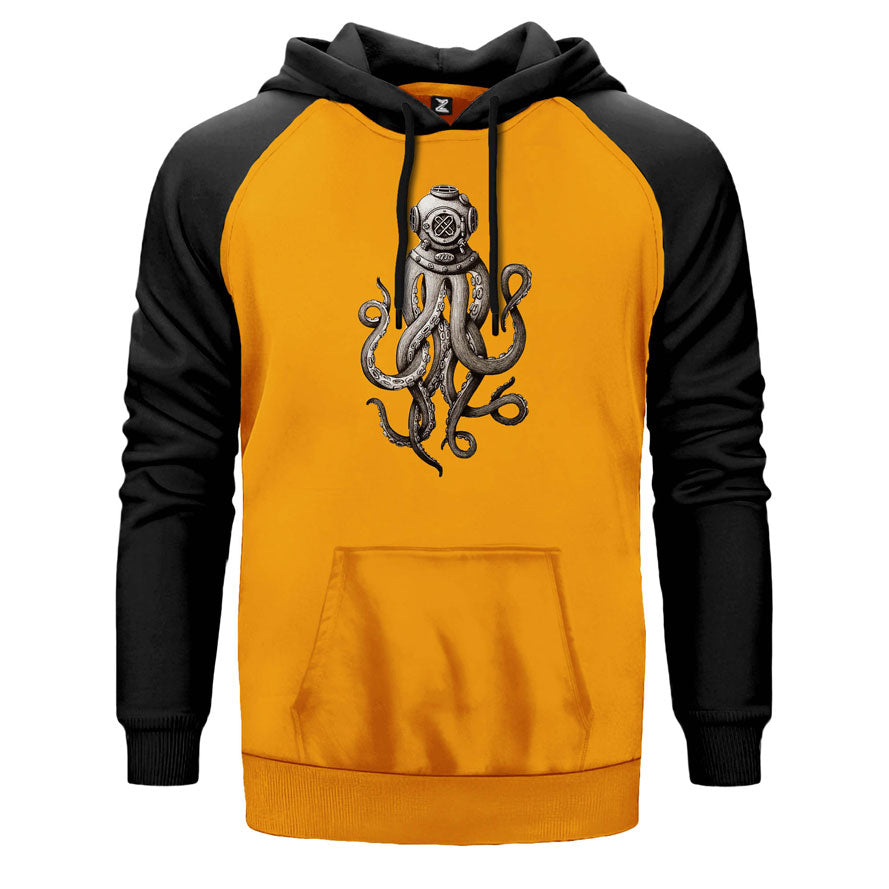 Diver Octopus Çift Renk Reglan Kol Sweatshirt