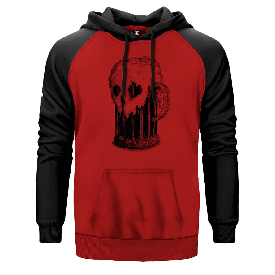 Beer Skull Çift Renk Reglan Kol Sweatshirt