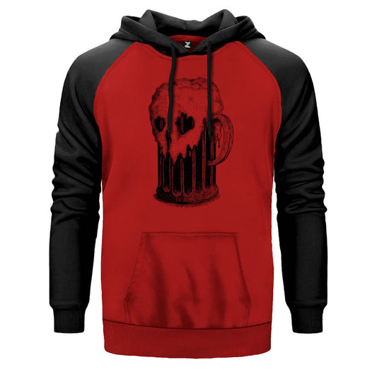 Beer Skull Çift Renk Reglan Kol Sweatshirt