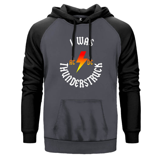 AC DC I Was Thunderstuck Çift Renk Reglan Kol Sweatshirt