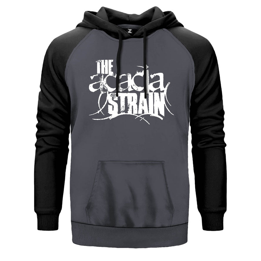 Acacia Strain çift renk reglan kol kapşonlu sweatshirt - gri