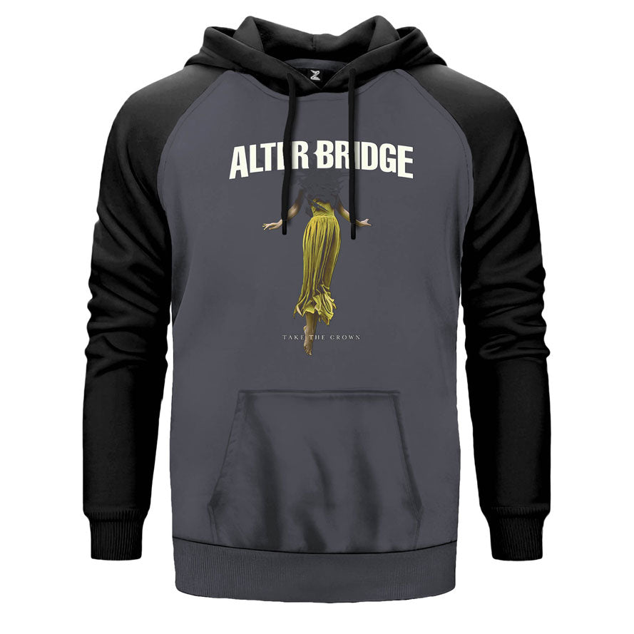 Alt-j Essential çift renk reglan kol kapşonlu sweatshirt - gri