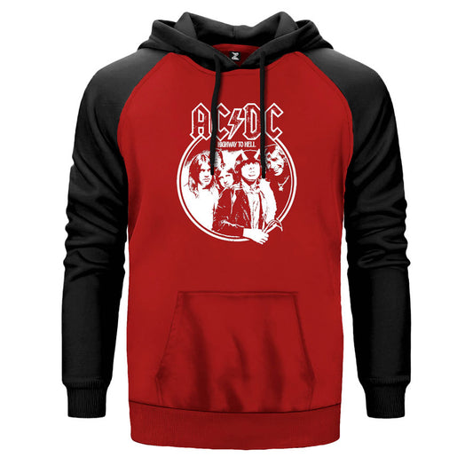 AC DC Highway to Hell Çift Renk Reglan Kol Sweatshirt