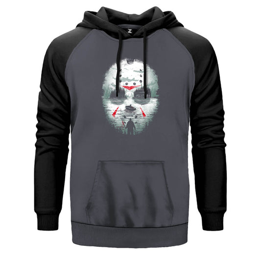 Maske Çift Renk Reglan Kol Sweatshirt