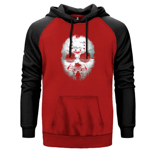 Maske Çift Renk Reglan Kol Sweatshirt
