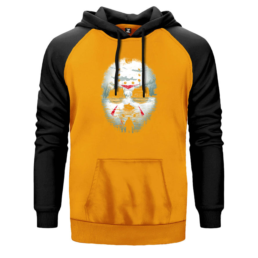 Maske Çift Renk Reglan Kol Sweatshirt