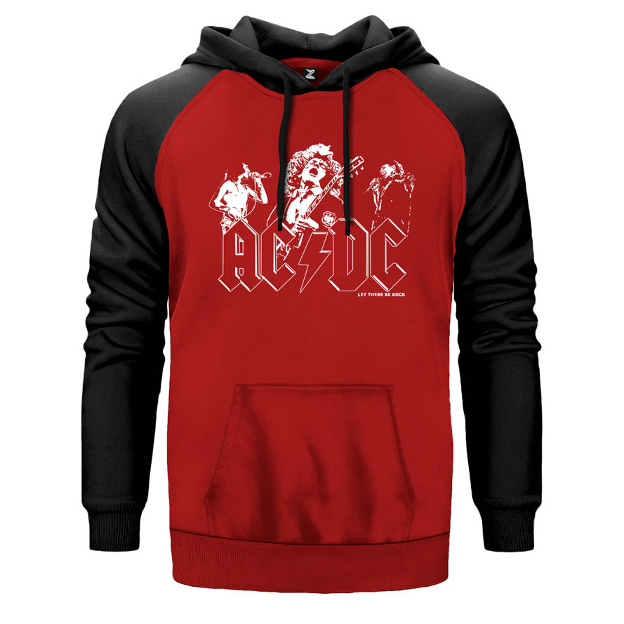 AC DC Let There Be Rock Çift Renk Reglan Kol Sweatshirt