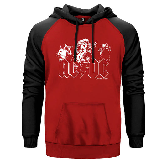 AC DC Let There Be Rock Çift Renk Reglan Kol Sweatshirt