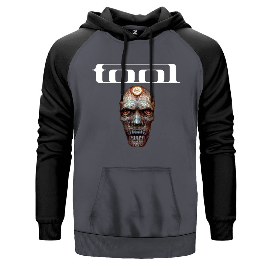 Tool Transparent Face çift renk reglan kol kapşonlu sweatshirt - gri