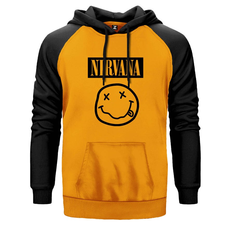 İndirimli Nirvana Smile Sarı Renk Reglan Kol Sweatshirt