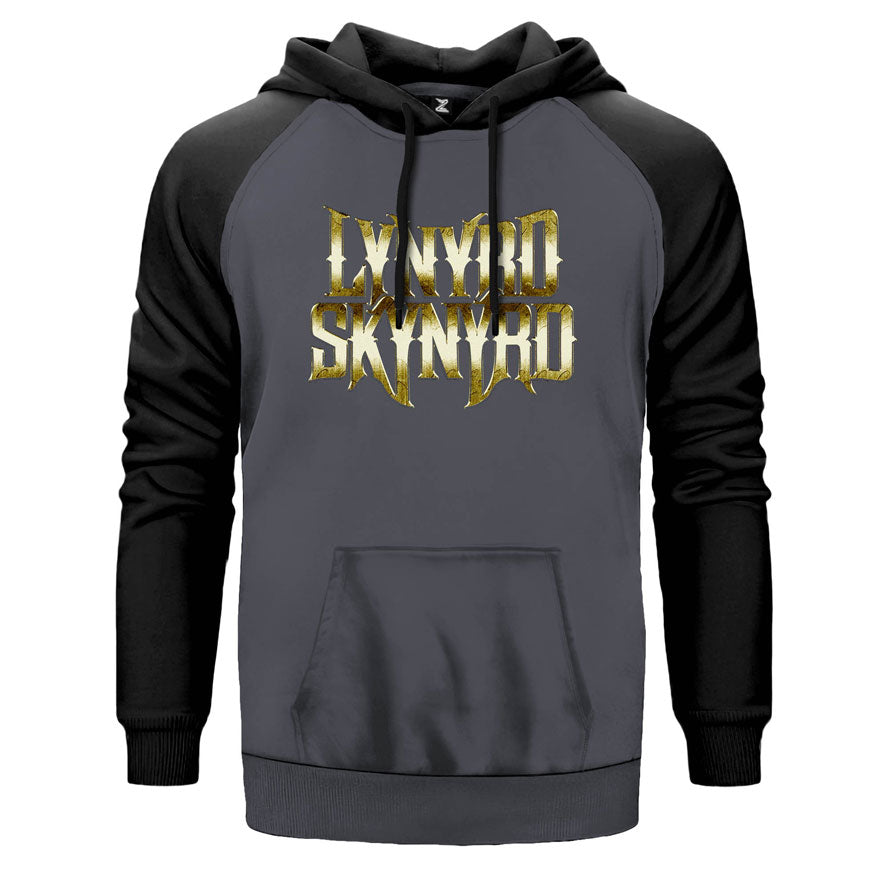 Lynyrd Skynyrd çift renk reglan kol kapşonlu sweatshirt - gri