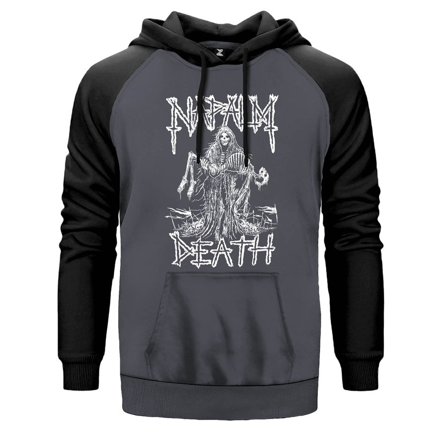 Napalm Death Skeleton Çift Renk Reglan Kol Sweatshirt
