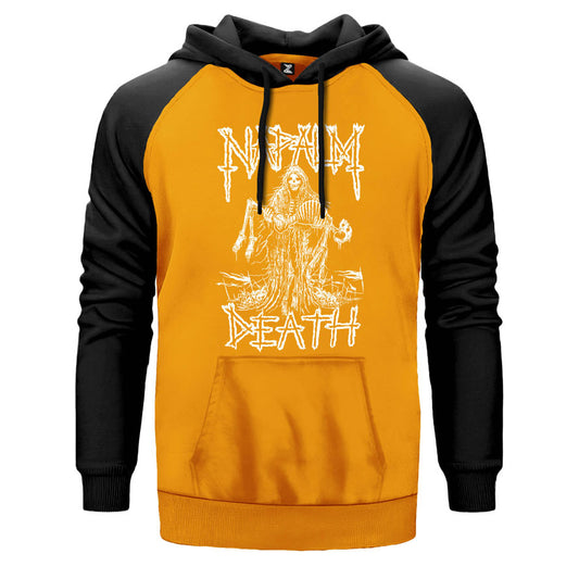 Napalm Death Skeleton Çift Renk Reglan Kol Sweatshirt