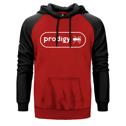 The Prodigy Ant 2 çift renk reglan kol kapşonlu sweatshirt - kırmızı