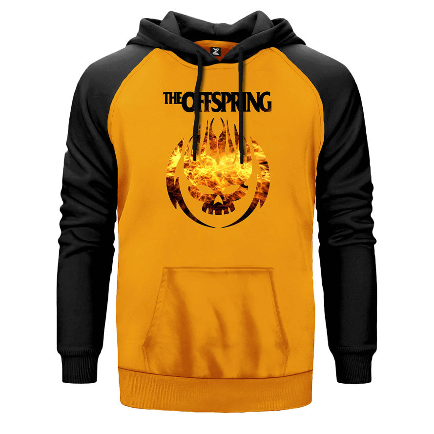 The Offspring Fire Skull Çift Renk Reglan Kol Sweatshirt