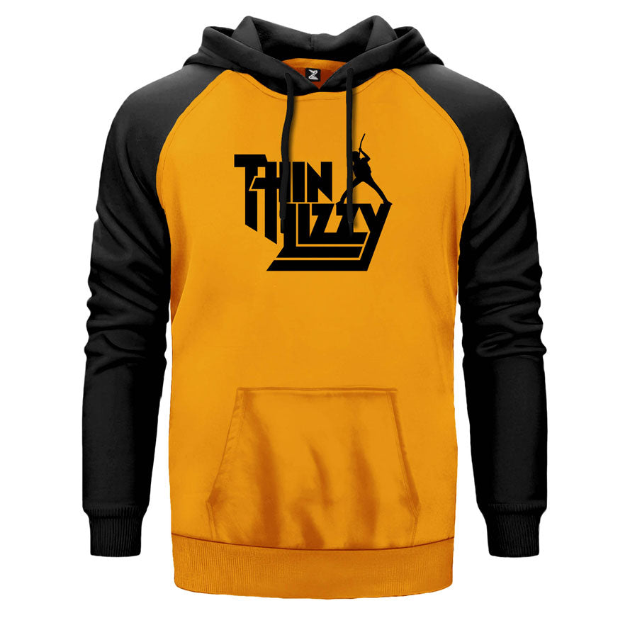 Thin Lizzy Text Çift Renk Reglan Kol Sweatshirt