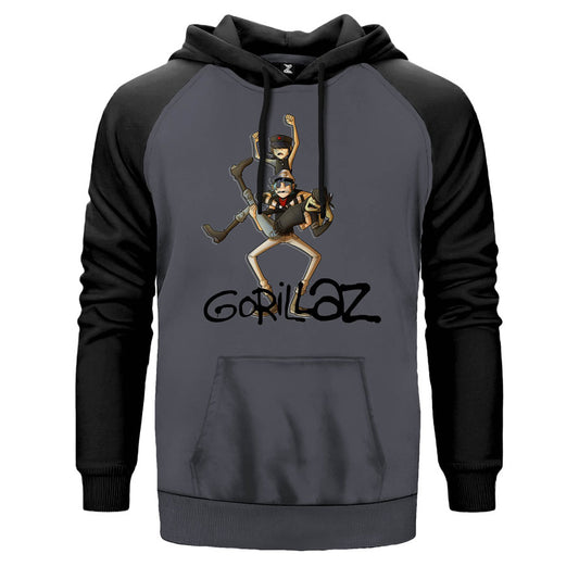 Gorillaz Cartoon Çift Renk Reglan Kol Sweatshirt