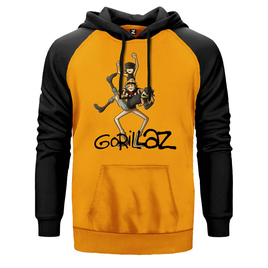 Gorillaz Cartoon Çift Renk Reglan Kol Sweatshirt