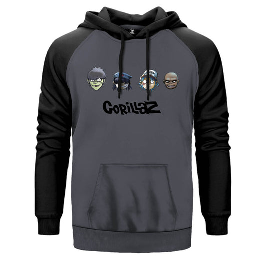 Gorillaz Cartoon 2 Çift Renk Reglan Kol Sweatshirt