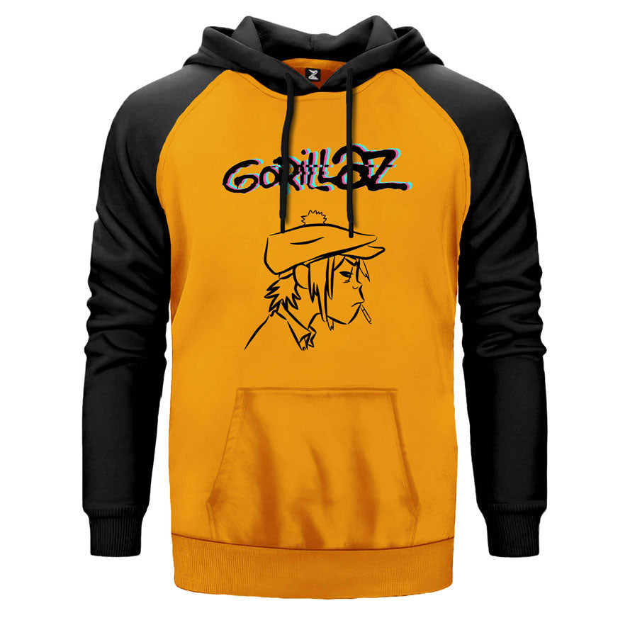 Gorillaz Head Çift Renk Reglan Kol Sweatshirt