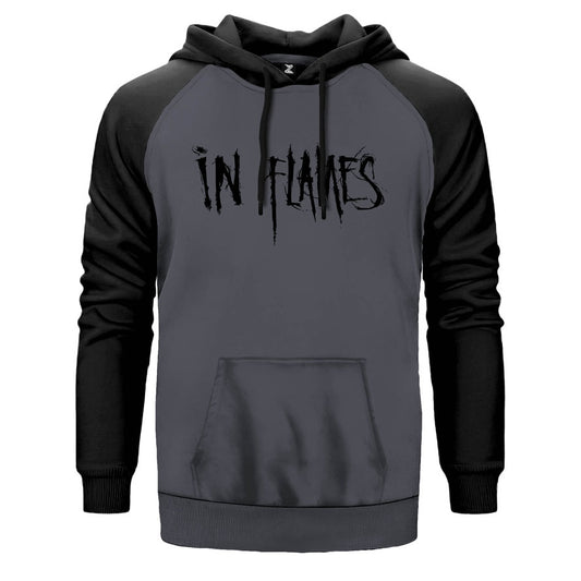 In Flames Logo Çift Renk Reglan Kol Sweatshirt