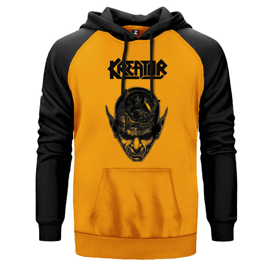 Kreator in Head Çift Renk Reglan Kol Sweatshirt