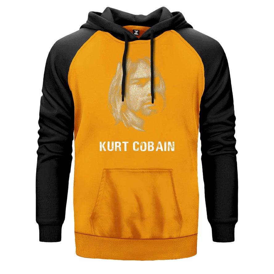 Kurt Cobain Lyrcis Çift Renk Reglan Kol Sweatshirt