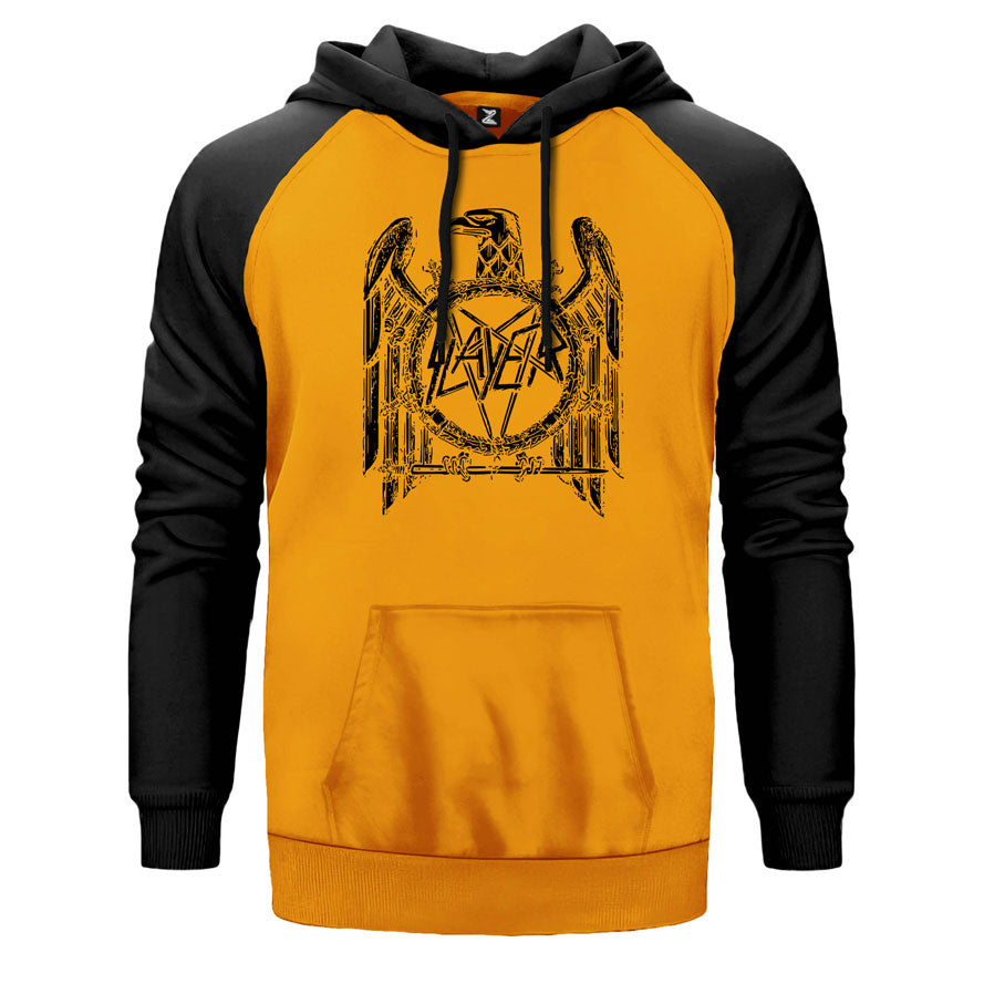 Slayer Eagle Split Çift Renk Reglan Kol Sweatshirt