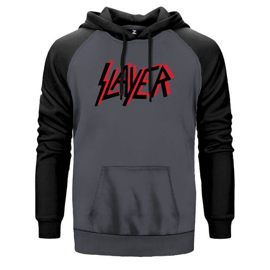 Slayer Flat Logo Çift Renk Reglan Kol Sweatshirt