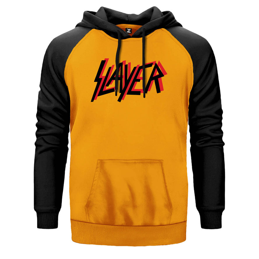Slayer Flat Logo Çift Renk Reglan Kol Sweatshirt