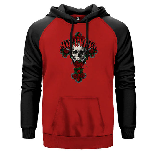 Guns N Rosses Skull Çift Renk Reglan Kol Sweatshirt