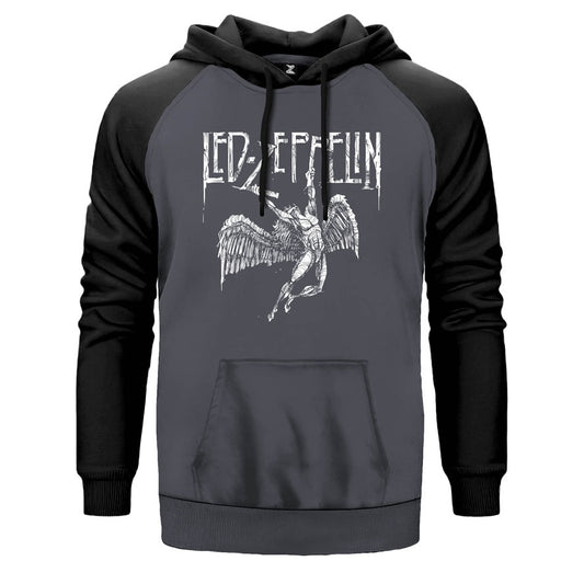 Led Zeppelin Failing Angel Çift Renk Reglan Kol Sweatshirt