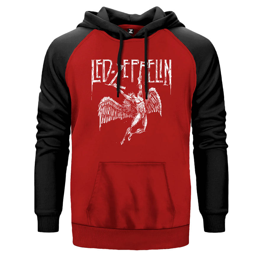 Led Zeppelin Failing Angel Çift Renk Reglan Kol Sweatshirt