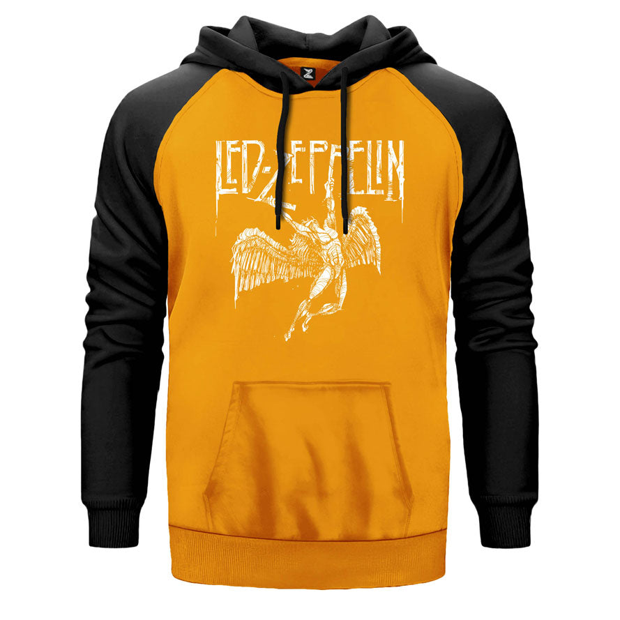 Led Zeppelin Failing Angel Çift Renk Reglan Kol Sweatshirt