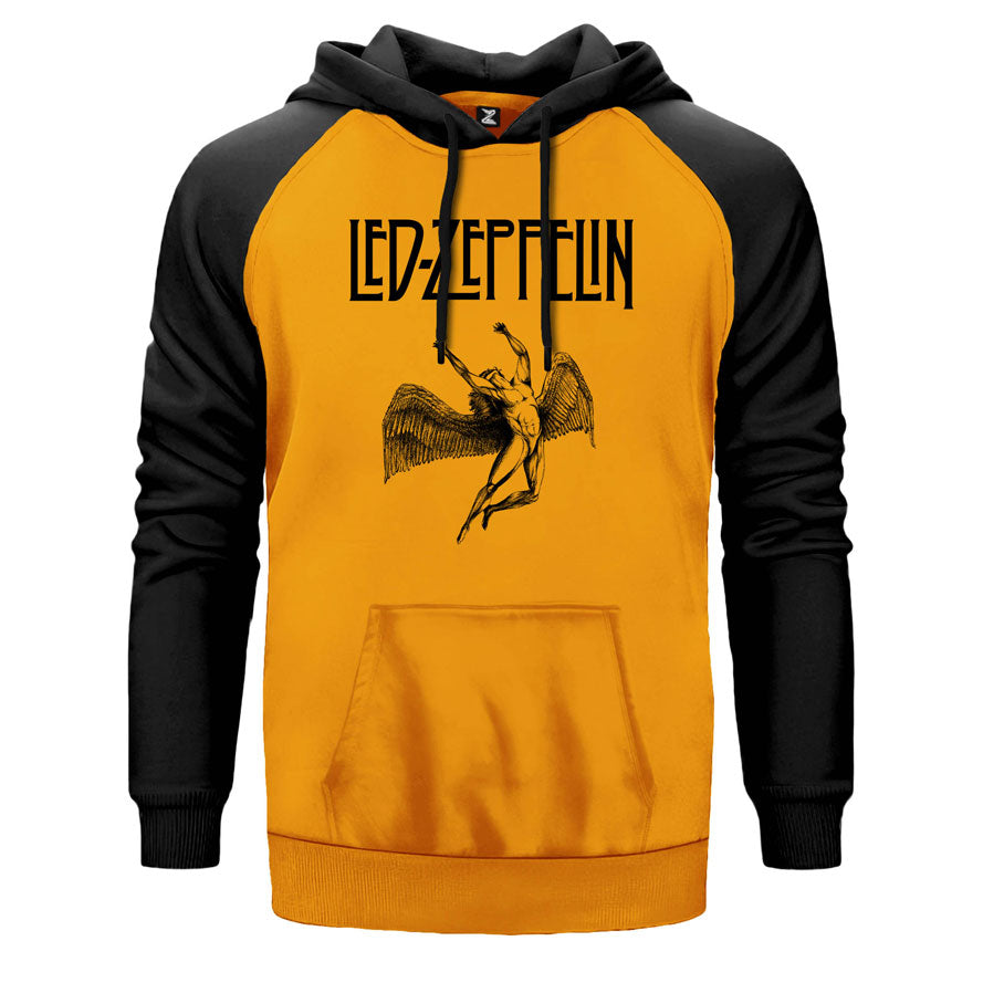 Led Zeppelin Lcarus Çift Renk Reglan Kol Sweatshirt