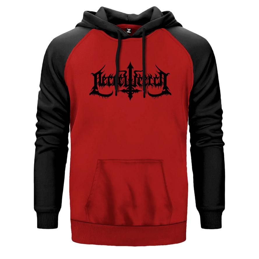 Necrowretch Logo Çift Renk Reglan Kol Sweatshirt