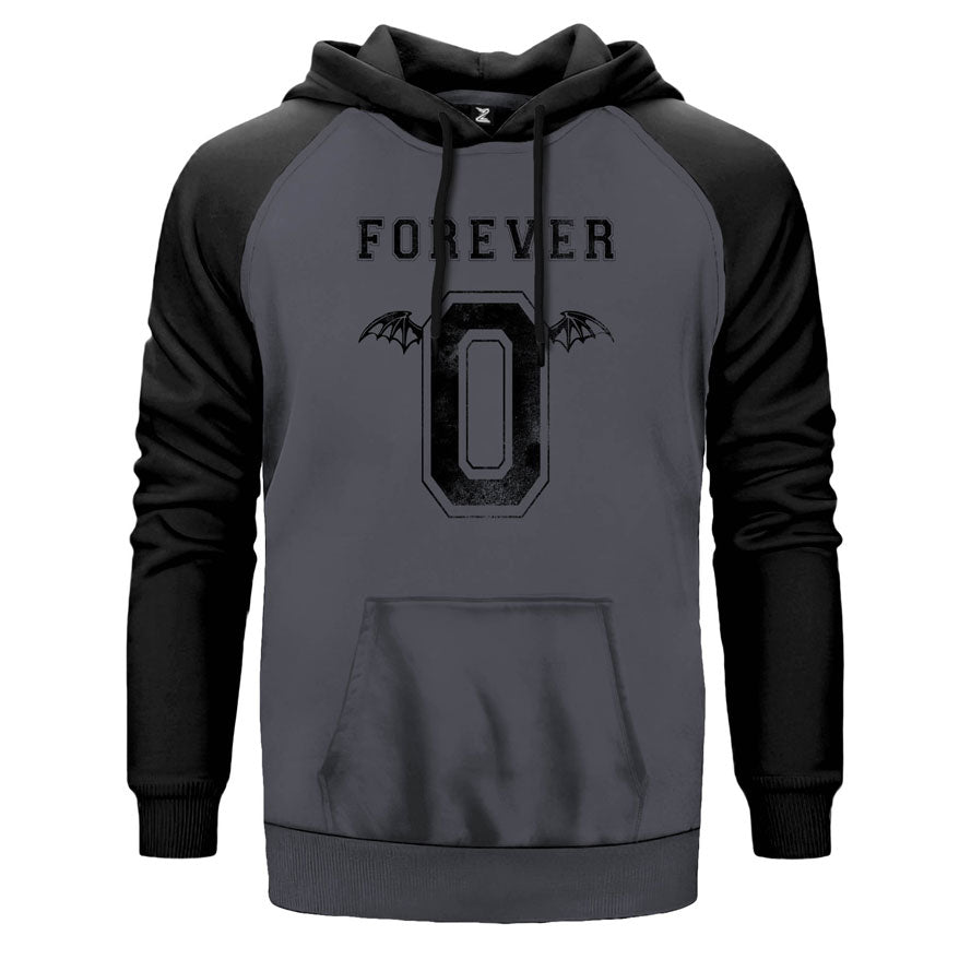 Avenged Sevenfold Zero çift renk reglan kol kapşonlu sweatshirt - gri