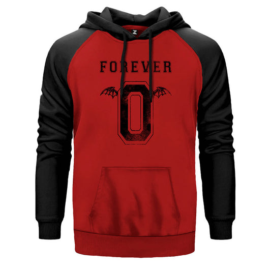Avenged Sevenfold Zero çift renk reglan kol kapşonlu sweatshirt - kırmızı