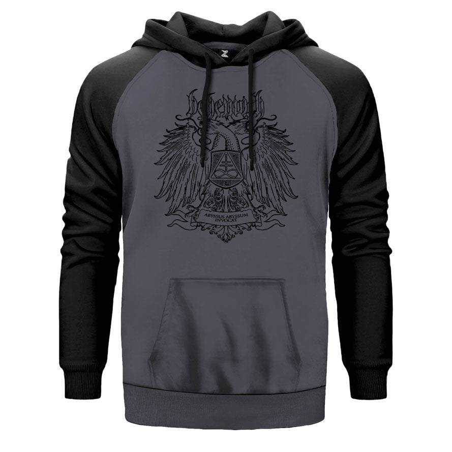 Behemoth Abyssus Abyssum çift renk reglan kol kapşonlu sweatshirt - gri