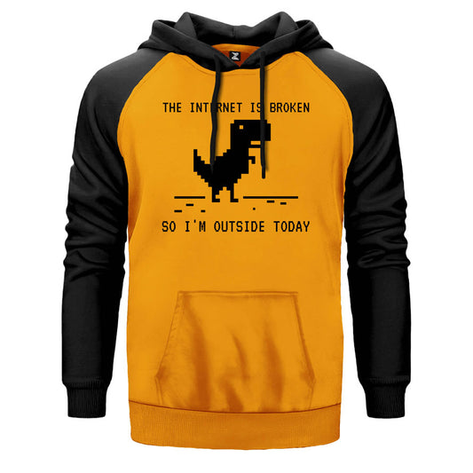 The Internet is Broken Çift Renk Reglan Kol Sweatshirt