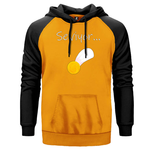 Seviyor Papatya Çift Renk Reglan Kol Sweatshirt
