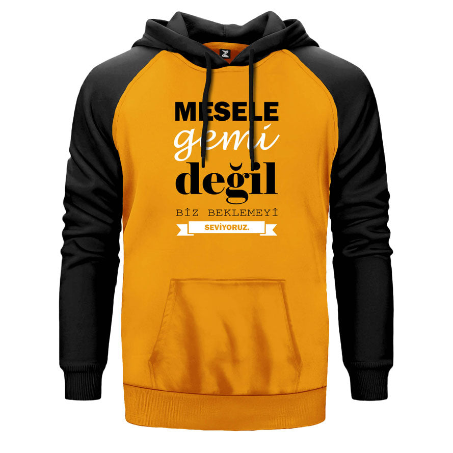 Mesele Gemi Değil Çift Renk Reglan Kol Sweatshirt