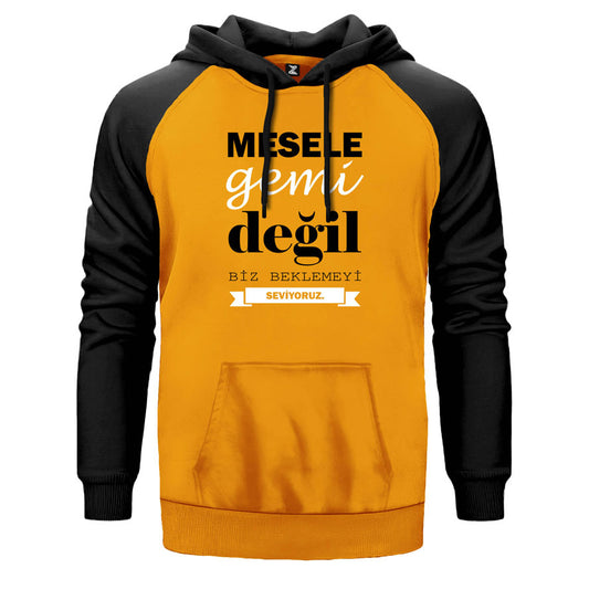 Mesele Gemi Değil Çift Renk Reglan Kol Sweatshirt