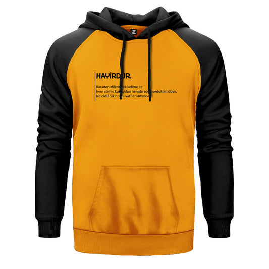 Hayirdur Açıklama Çift Renk Reglan Kol Sweatshirt