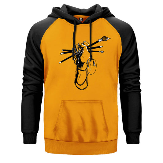 Graphic Designer Çift Renk Reglan Kol Sweatshirt