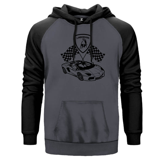 Lamborghini For Racing Çift Renk Reglan Kol Sweatshirt