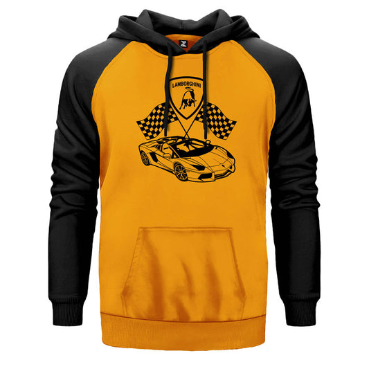 Lamborghini For Racing Çift Renk Reglan Kol Sweatshirt