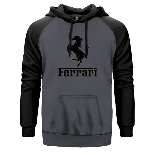 Ferrari Logo Çift Renk Reglan Kol Sweatshirt