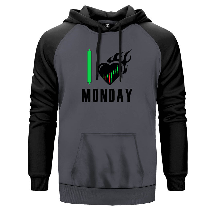 Kripto Para Pazartesi Çift Renk Reglan Kol Sweatshirt